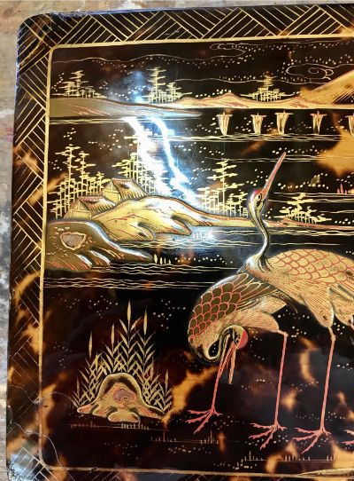 Restauración caja de laca, oro y carey